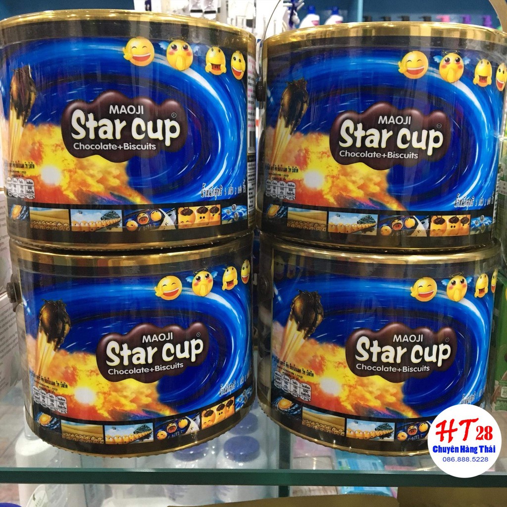 Bánh Quy Socola Viên Star Cup Thái Lan Hộp Lớn 100 Chiếc