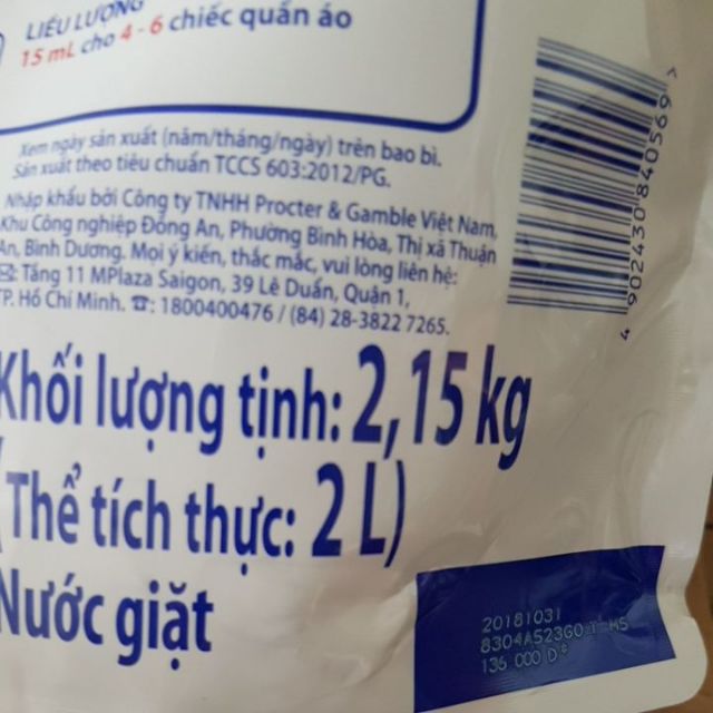Nước giặt Ariel khủ mùi ẩm mốc 2.15kg