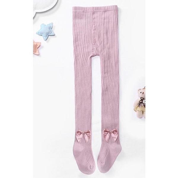 Quần Tất Cotton Dệt Kim Đính Nơ Cho Bé Gái 0-8 Tuổi