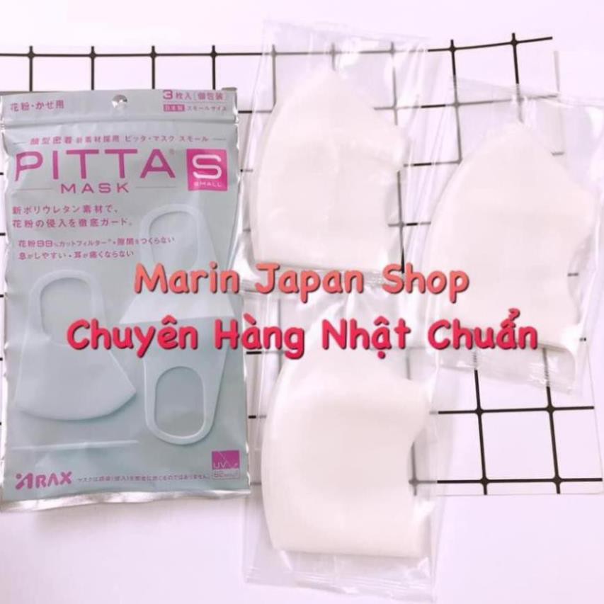 Khẩu Trang Nhật Bản Pitta Mask chống bụi, kháng khuẩn,chống nắng và ngăn chặn tia UV 1 túi 3 chiếc