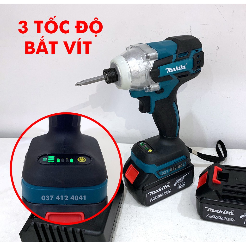 [FREESHIP] MÁY CHUYÊN BẮT VÍT MAKITA 72V - TẶNG 5 ĐẦU KHẨU - KHÔNG CHỔI THAN - PIN 10 CELL - MÁY CHUYÊN VÍT MAKITA 72V