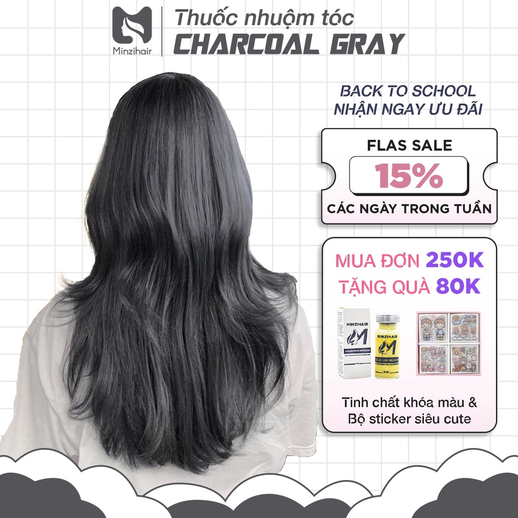 Thuốc Nhuộm Tóc Đậm Đặc Màu CHARCOAL GRAY - Trend 2022 - Minzihair HCM