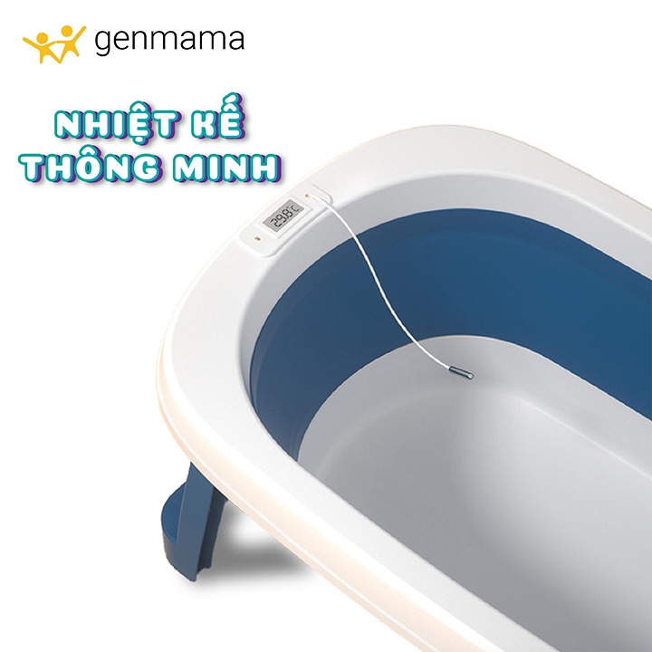 Chậu tắm cho bé có phao tắm, đo nhiệt độ nước cho bé sơ sinh đến 8 tuổi có . Chậu tắm gấp gọn, thau tắm