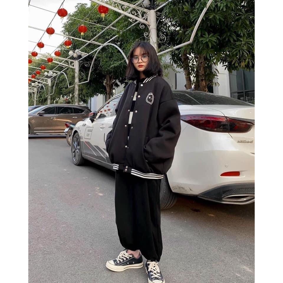 Áo Khoác Thêu Mặt Cười  [ẢNH THẬT]. Chất nỉ ngoại dày đẹp mịn ko xù,. Form Unisex Nam Nữ mang ok