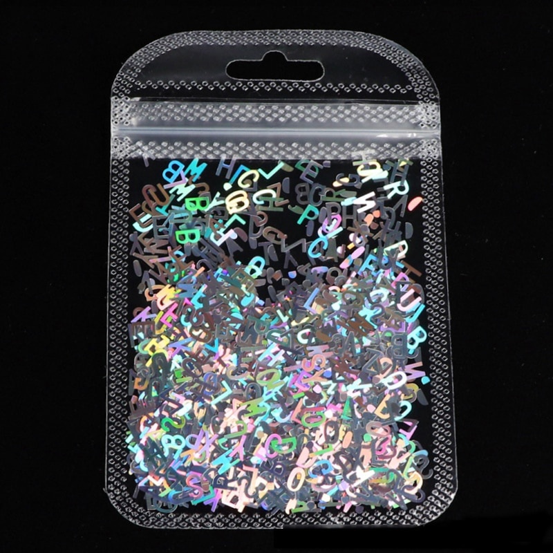 Gói 2g Hạt Kim Sa Hình Chữ Cái Nhiều Màu Sắc Làm Trang Sức Thủ Công