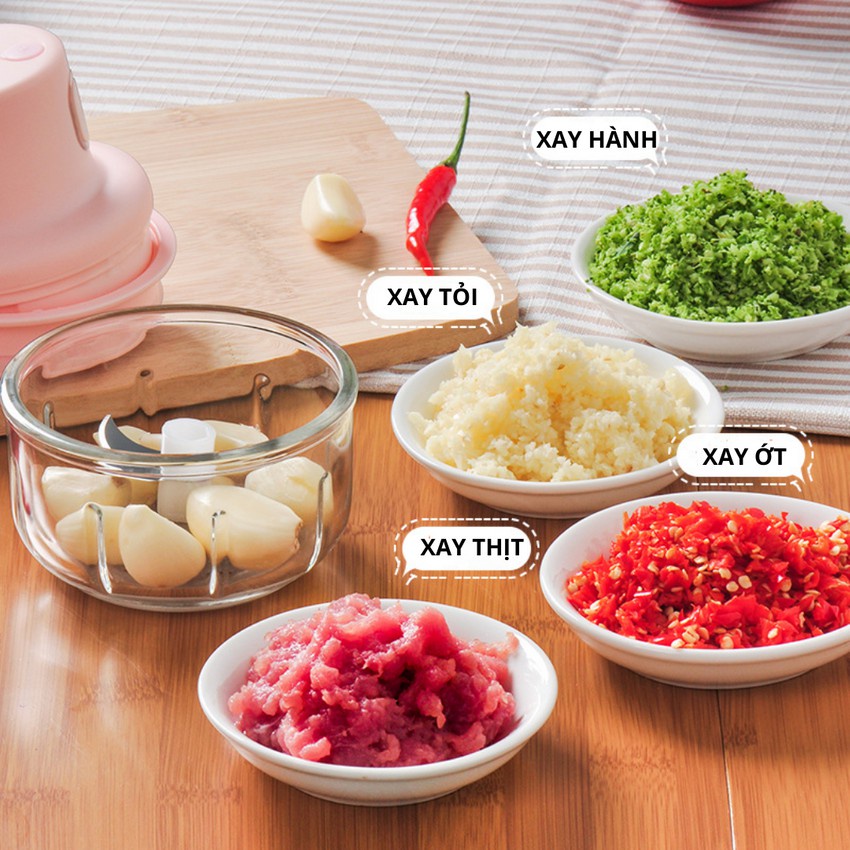Máy xay đa năng cầm tay mini cao cấp, xay tỏi ớt, sạc pin, nhỏ gọn,dễ dàng vệ sinh