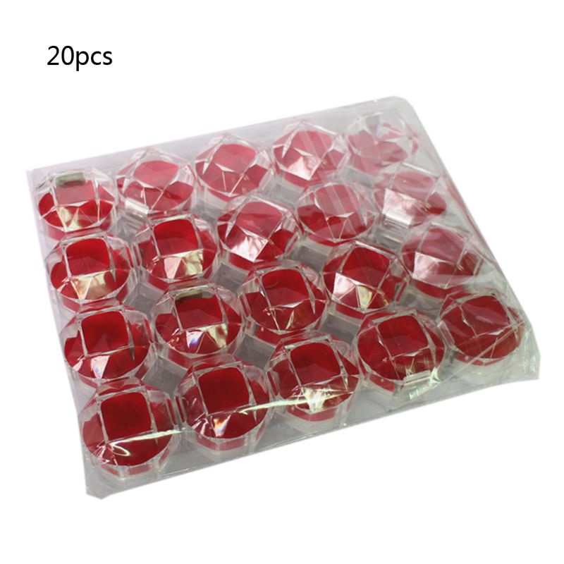 Set 20 Hộp Đựng Nhẫn Bằng Acrylic Trong Suốt Tiện Dụng