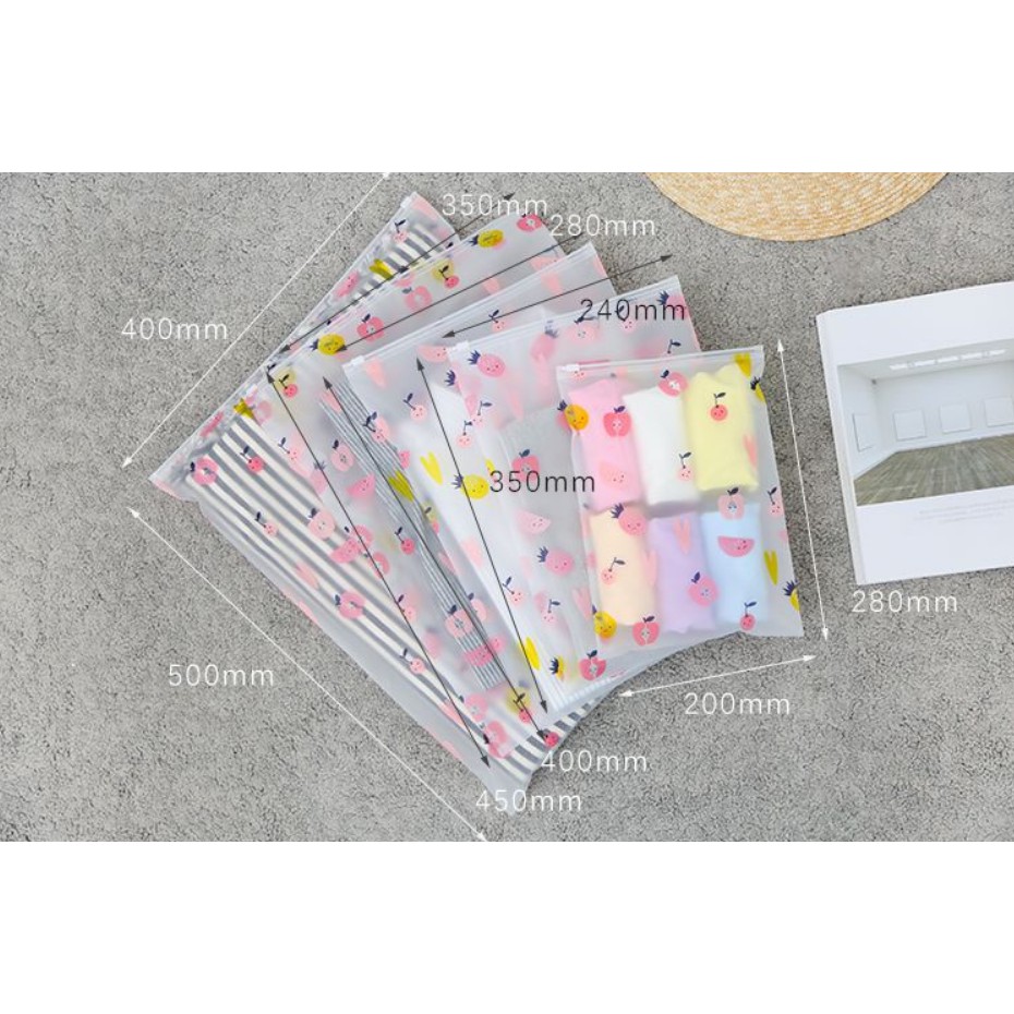 Versatile Japanese-style Fruit Pattern Transparent Plastic Cosmetic Carrying Bag