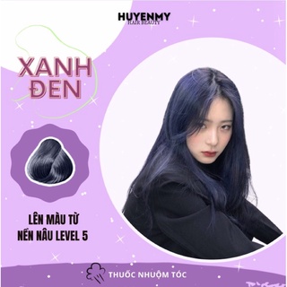Thuốc Nhuộm Tóc XANH ĐEN tặng kèm găng tay,trùm tai ni lông tiện lợi