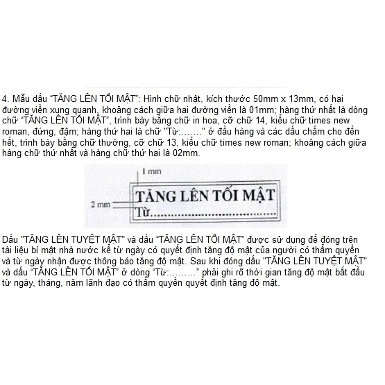 Con dấu &quot;TĂNG LÊN TỐI MẬT&quot; (Chuẩn thông tư 24 Bộ Công An)