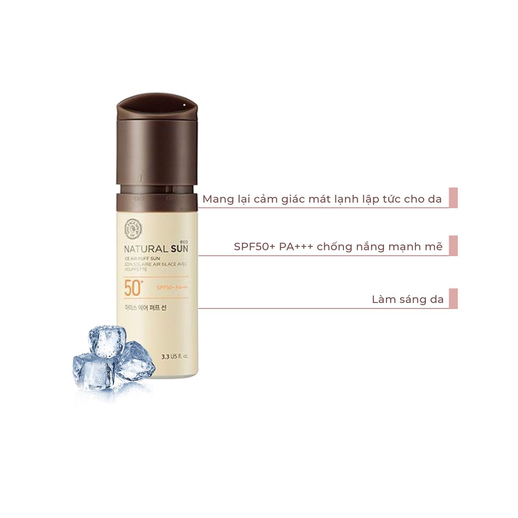 Sữa Chống Nắng Hạ Nhiệt Làn Da TheFaceShop Natural Sun Eco Ice Air Puff Sun Spf50+Pa+++100ml