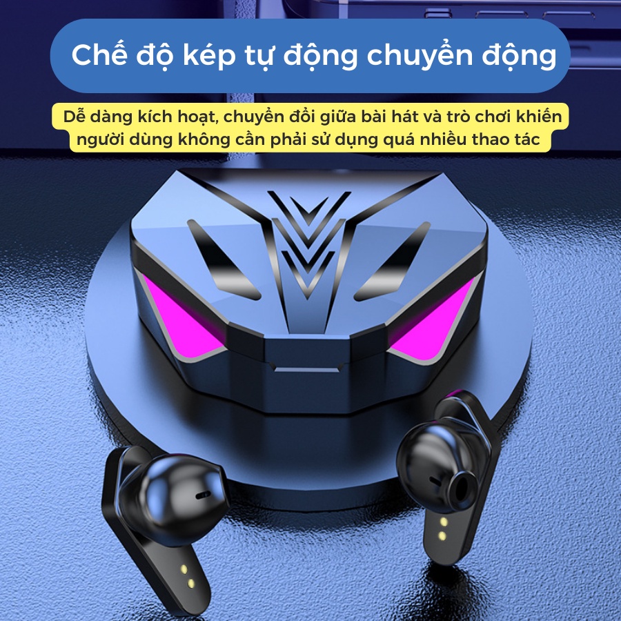 TAI NGHE GAMING BLUETOOTH X15 GIẢM TIẾNG ỒN, CẢM ỨNG CHẠM THÔNG MINH
