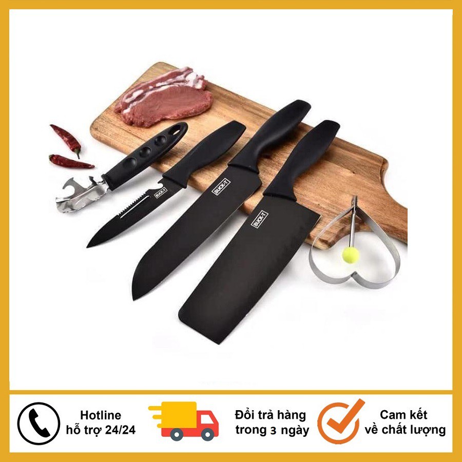 Bộ dao 5 món làm bếp đa năng thép hợp kim không gỉ cao cấp