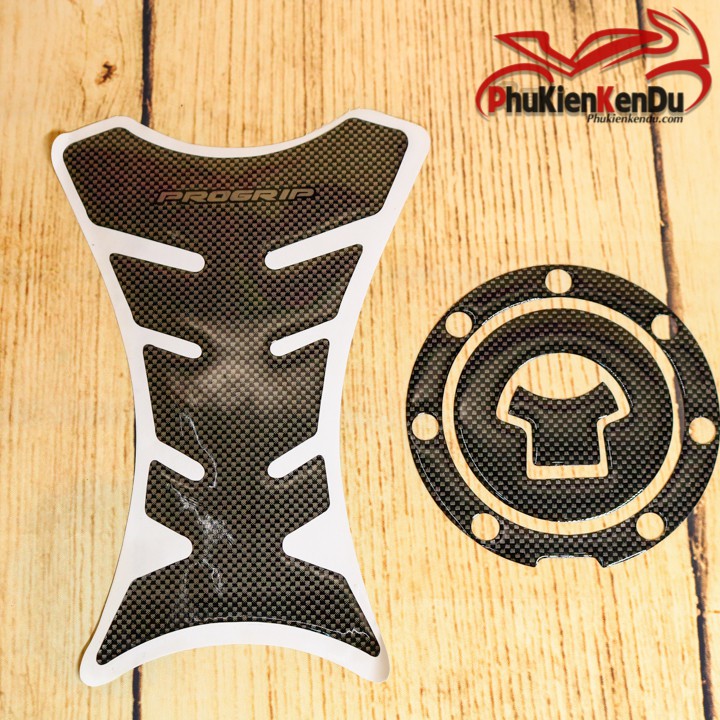 Tem xương cá, tem dán chống trầy nắp, bình xăng 3D vân carbon, dùng cho xe máy, mô tô phân khối lớn