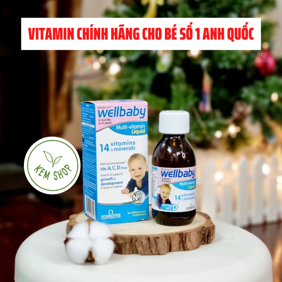Wellbaby Multivitamin liquid  150 ml số 1 Anh quốc - Vitamin Tổng Hợp Cho Bé 6 tháng - 4 tuổi