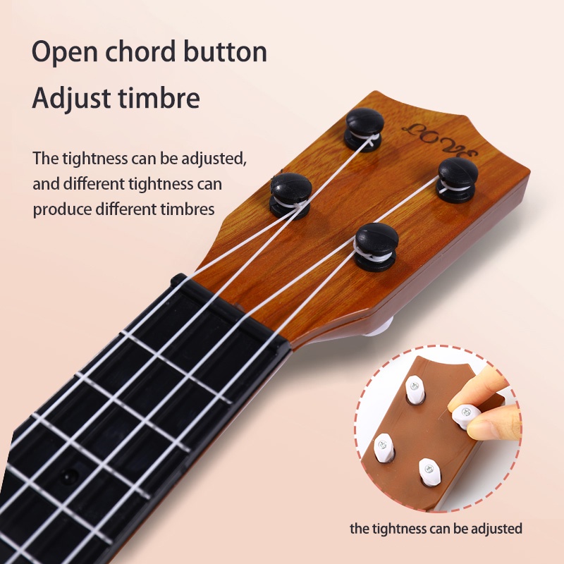 Đàn Ukulele 35 / 38 / 44cm 4 Dây Mini Bằng Nhựa ABS Giả Gỗ Cho Bé Màu Sắc