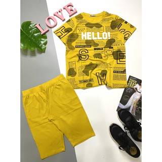 Bộ Thun Thái HELLO! lửng tay ngắn cao cấp