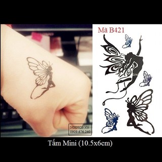 Xăm dán Tattoo thiên thần B421