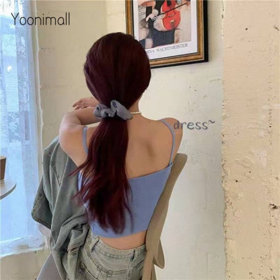 Áo Croptop Hai Dây Đính Nơ Màu Sắc Ngọt Ngào Phong Cách Hàn Quốc nội y xanh chất cực đẹp, sang chảnh, đồ lót