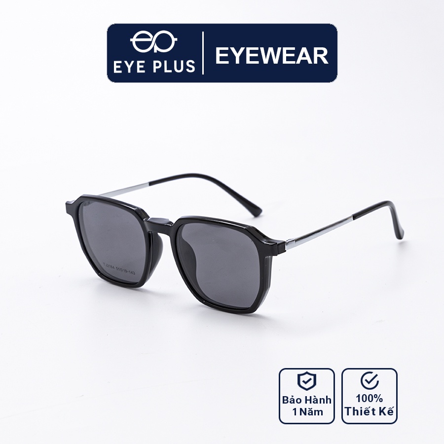 Gọng kính râm cận nam nữ thời trang EYE PLUS luc giác hot trend 2in1KL-2184