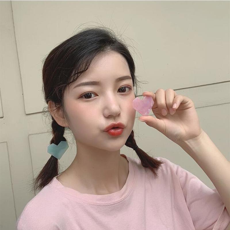 Kẹp Tóc Nhựa Acrylic Hình Trái Tim Thời Trang Cho Nữ
