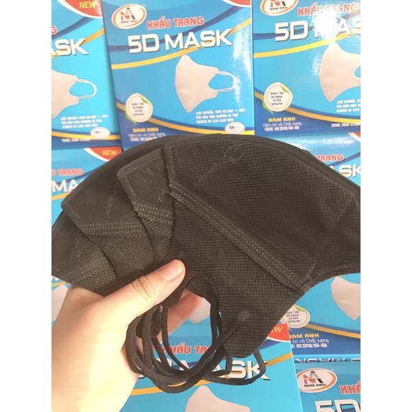 [Combo 5 Hộp Khẩu Trang ]5D Mask Nam Anh Trắng,Đen,Xanh,Xanh Đen(Hộp 10c)