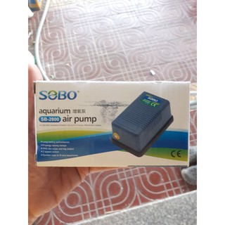 Máy Sủi Khí Oxy 1 Vòi SB-2800, 1m dây, 1 Đá sủi- Máy Sủi Khí Hồ Cá, Bể Cá Sobo