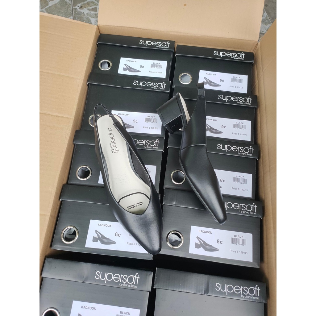 Giày SUPERSOFT mũi nhọn V, quai sau 3cm