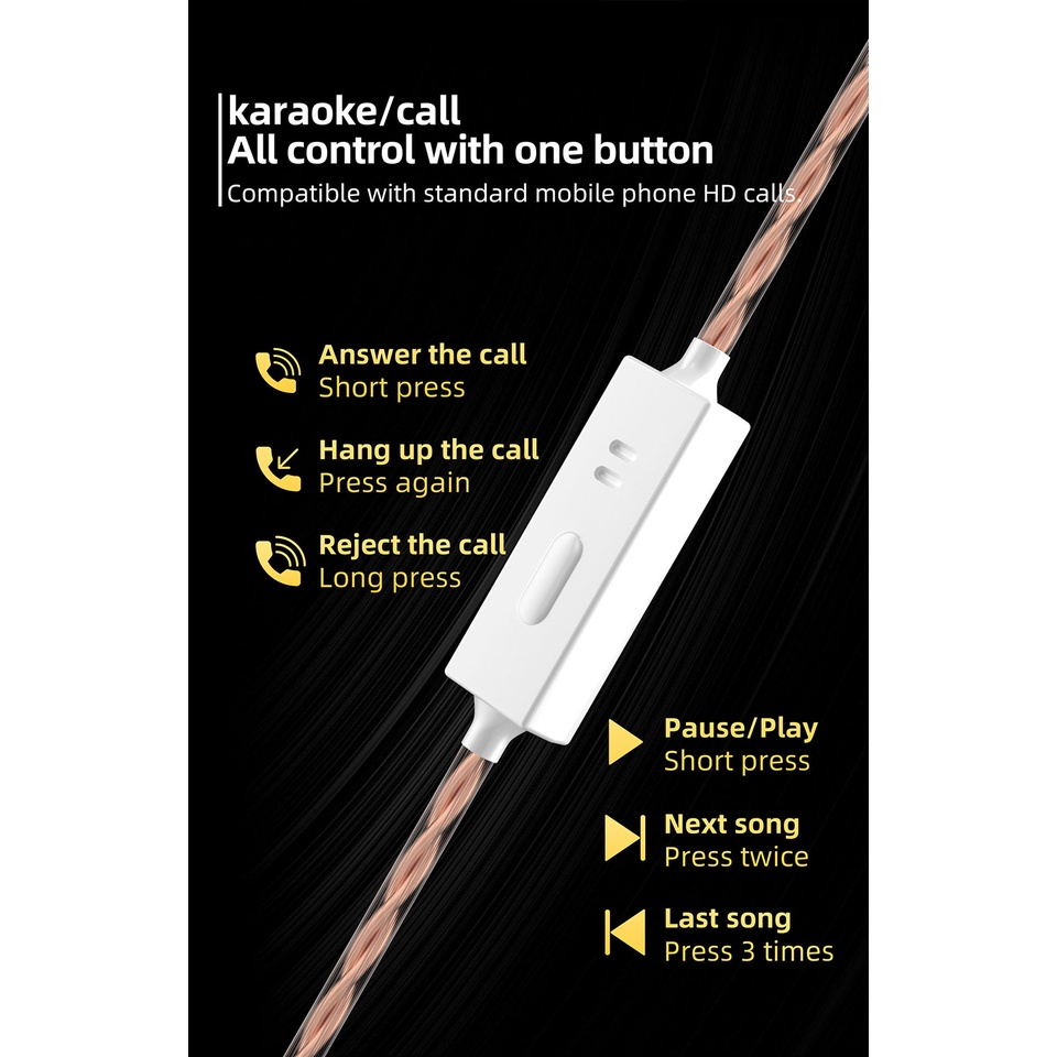 Tai Nghe Nhét Tai Kz EDS 10mm Có Nam Châm 0.75mm 2Pin OFC