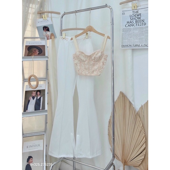 G1- sét áo ren quần loe GV326, GV325