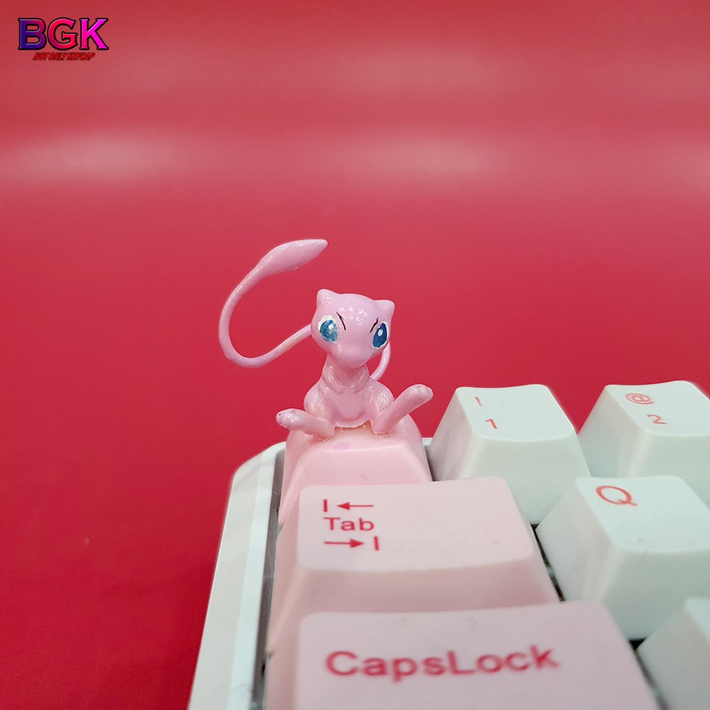 Keycap lẻ hình Nhân Vật Mew Trong Anime Pokêmon Chibi siêu dễ thương Keycap Artisan độc lạ