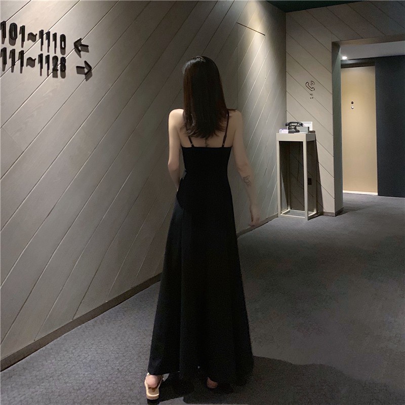 Xiaozhainv Đầm maxi hai dây cộc tay cổ V gợi cảm thời trang cho nữ | BigBuy360 - bigbuy360.vn