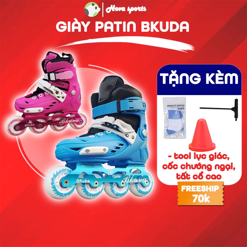 Giày trượt patin Slalom BKB chuyên nghiệp có thể điều chỉnh to nhỏ dành cho trẻ em và người lớn tặng CNV