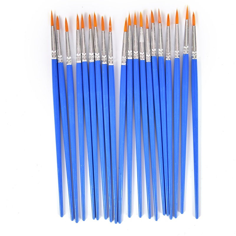 ### Bộ 10 Cọ Vẽ Màu Nước Đầu Tròn Bằng Sợi Nylon Chuyên Dùng