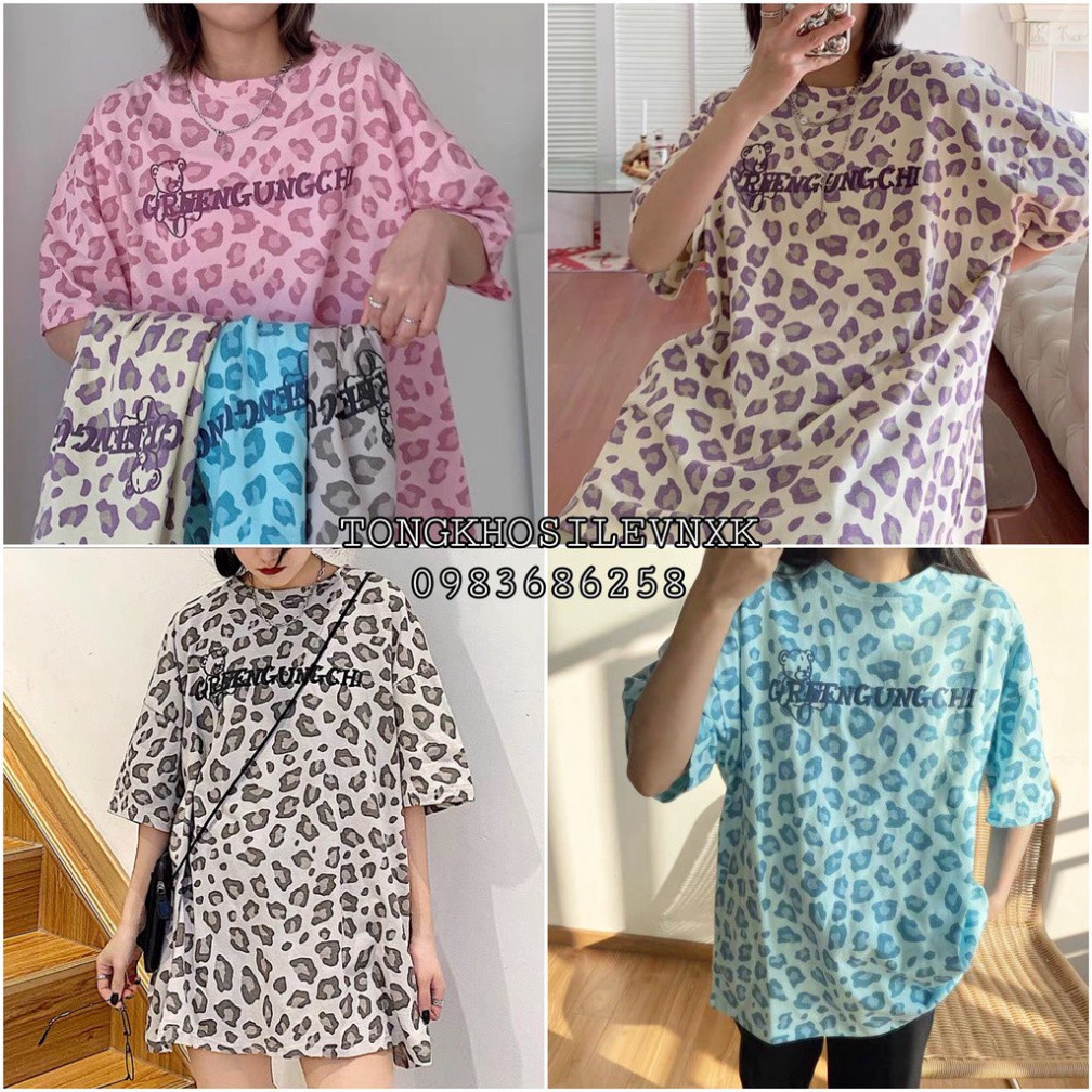 {SP mới - sẵn} - ÁO THUN LOANG ĐỐM BÁO 4 MÀU IN CHỮ HOT - ÁO LOANG KIỂU HỒNG XANH XÁM TÍM