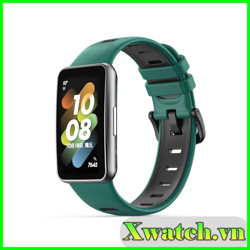 Dây Đeo Silicone 2 màu Thay Thế Cho Đồng Hồ Thông Minh Huawei Band 7