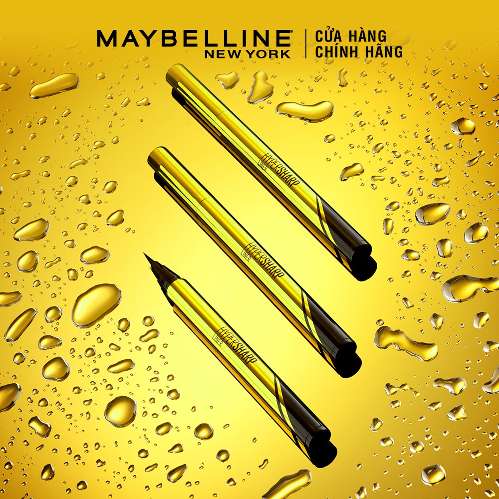 Bút kẻ mắt nước siêu sắc mảnh không lem, trôi Maybelline New York HyperSharp Đen 0.5g