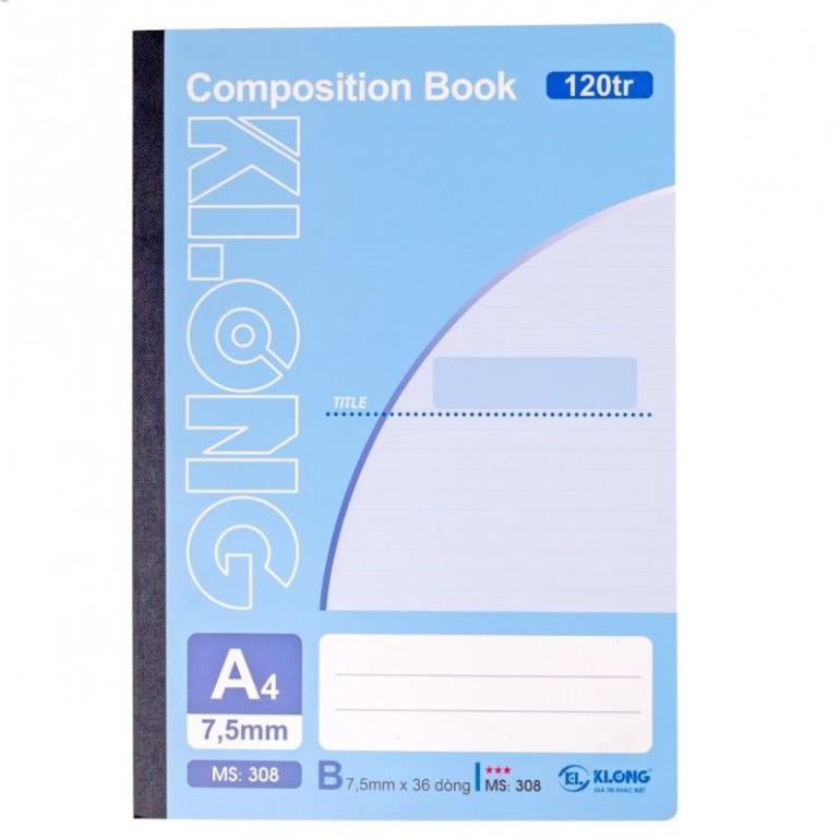 Sổ may gáy 120 trang A4, Klong MS: 308