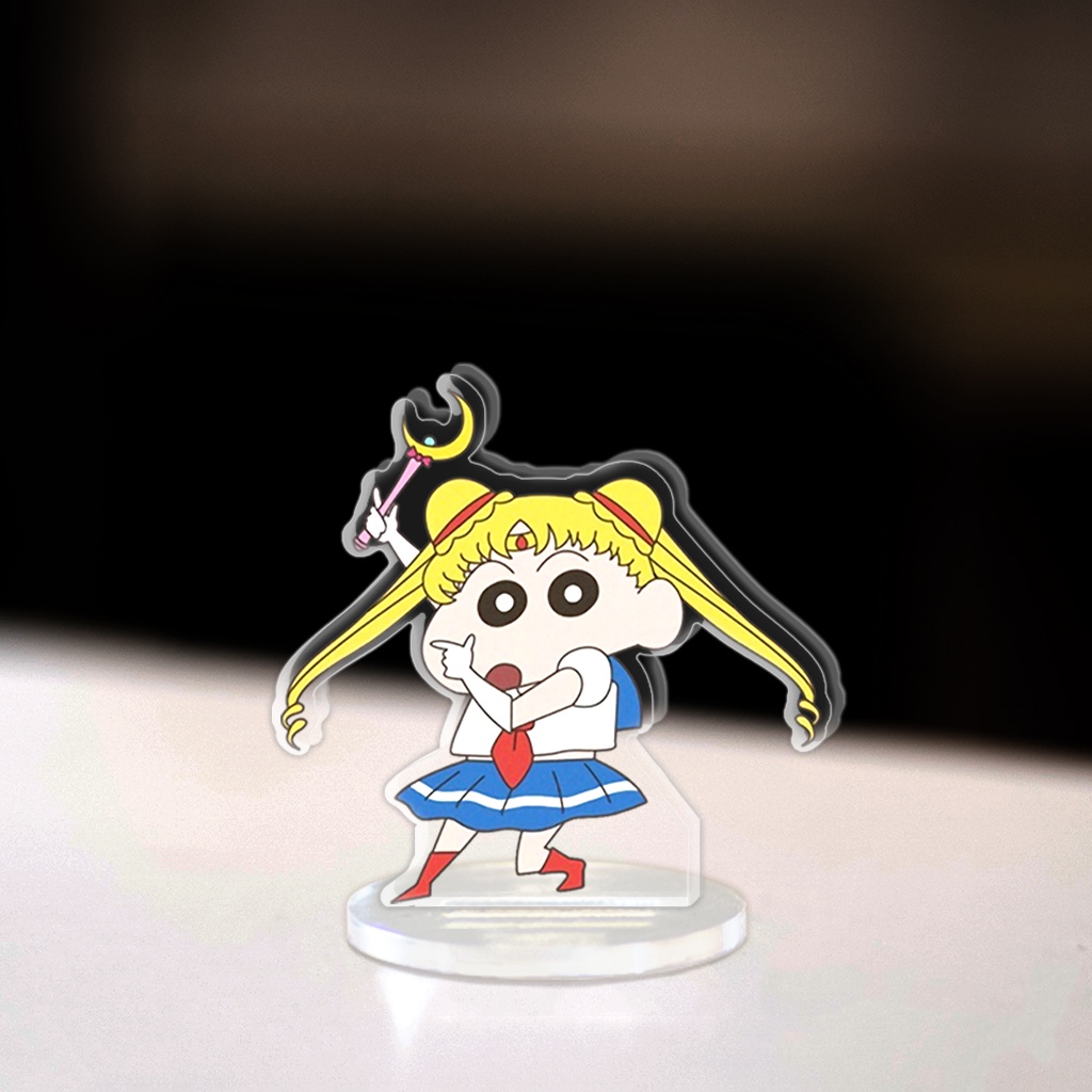 Mô hình Mini Shin Cậu Bé Bút Chì Standee Chibi trang trí góc học tập cao 3cm phụ kiện shop HM Decor