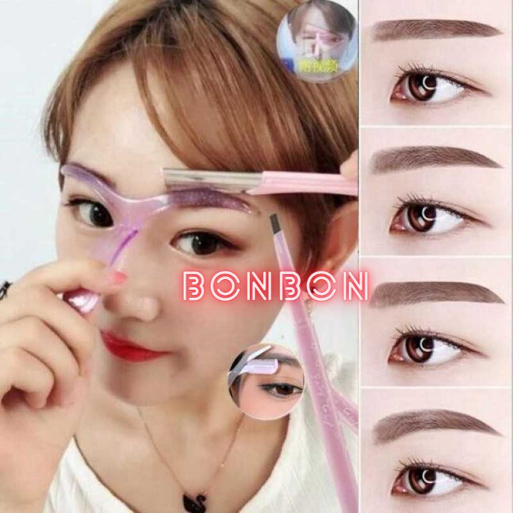 Bộ 4 Khung Kẻ Chân Mày Tay Cầm Siêu Tiện Lợi NPP Set of 4 Brow Frame