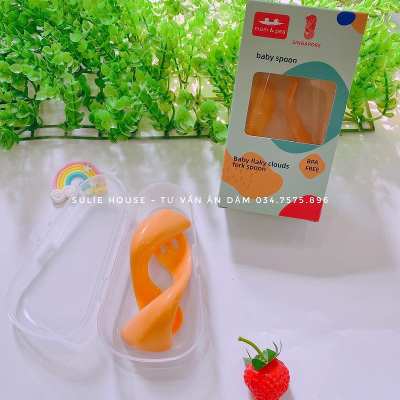 bộ thìa dĩa nhưa cong cho bé ăn dặm