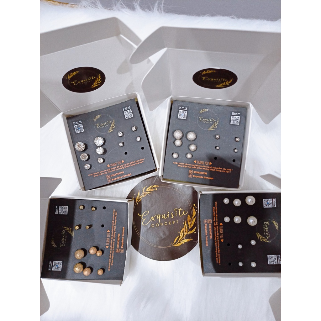 Bông tai nữ set 6 bộ xu hướng độc đáo - Khuyên tai set 6 bộ xu hướng cá tính giành cho nam/nữ   - (HÀNG CÓ SẴN)