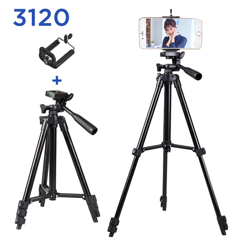 Gậy 3 chân chụp hình máy ảnh, điện thoại Tripod Floveme - 3120, quay livestream, chụp hình - góc quay xoay được 360 độ