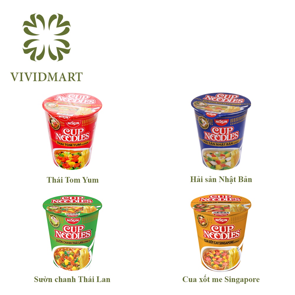 MÌ LY CUP NOODLES HẢI SẢN NHẬT BẢN, THÁI TOMYUM, CUA SỐT CAY SINGAPORE