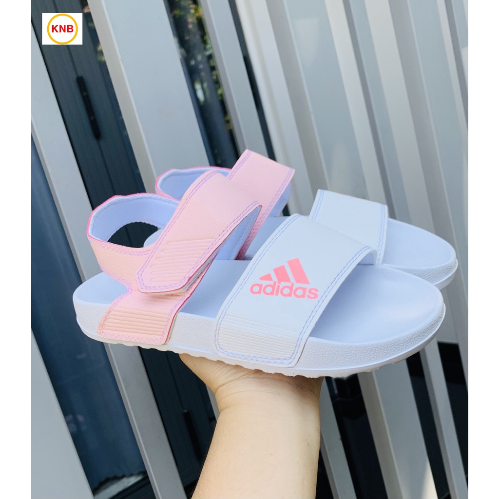 Giày Sandal -FREESHIP- Dép Sandal nam nữ , Quai hậu bền đẹp đế bằng siêu nhẹ, DAS hồng trắng