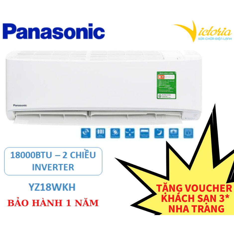 MIỄN PHÍ CÔNG LẮP ĐẶT & VẬT TƯ - Điều hòa không khí 2 chiều Panasonic 18000BTU Inverter – YZ18WKH-8 Mới