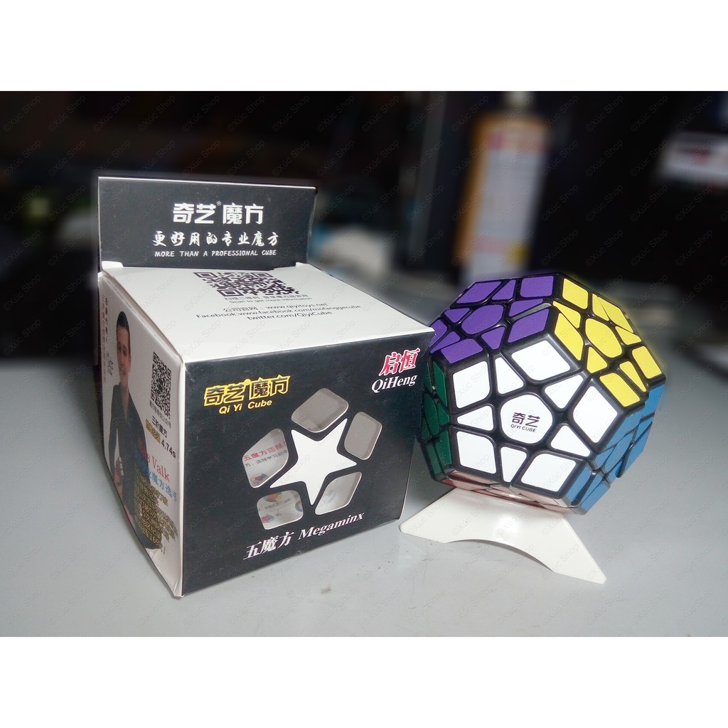 Rubik QiYi Megaminx QiHeng 12 mặt - Viền đen - Sticker