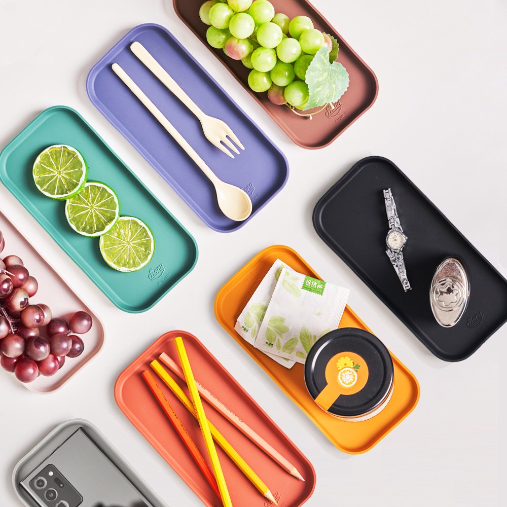 Khay ăn dặm đơn hình chữ nhật/ hình bán nguyệt cho bé Ellony nhập khẩu Hàn Quốc