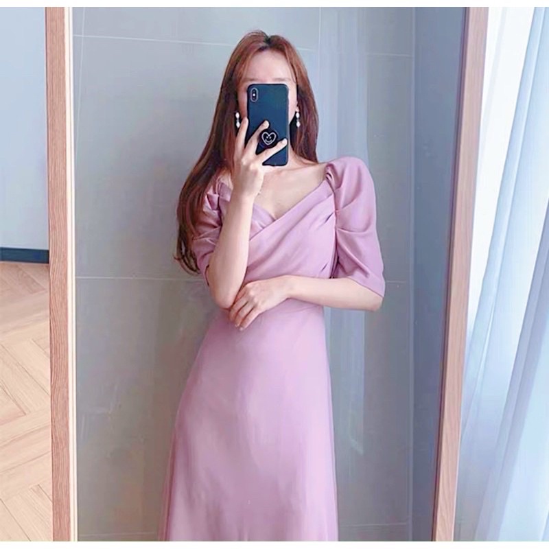 Đầm váy trắng tay phồng thắt eo (kèm hình thật) | BigBuy360 - bigbuy360.vn