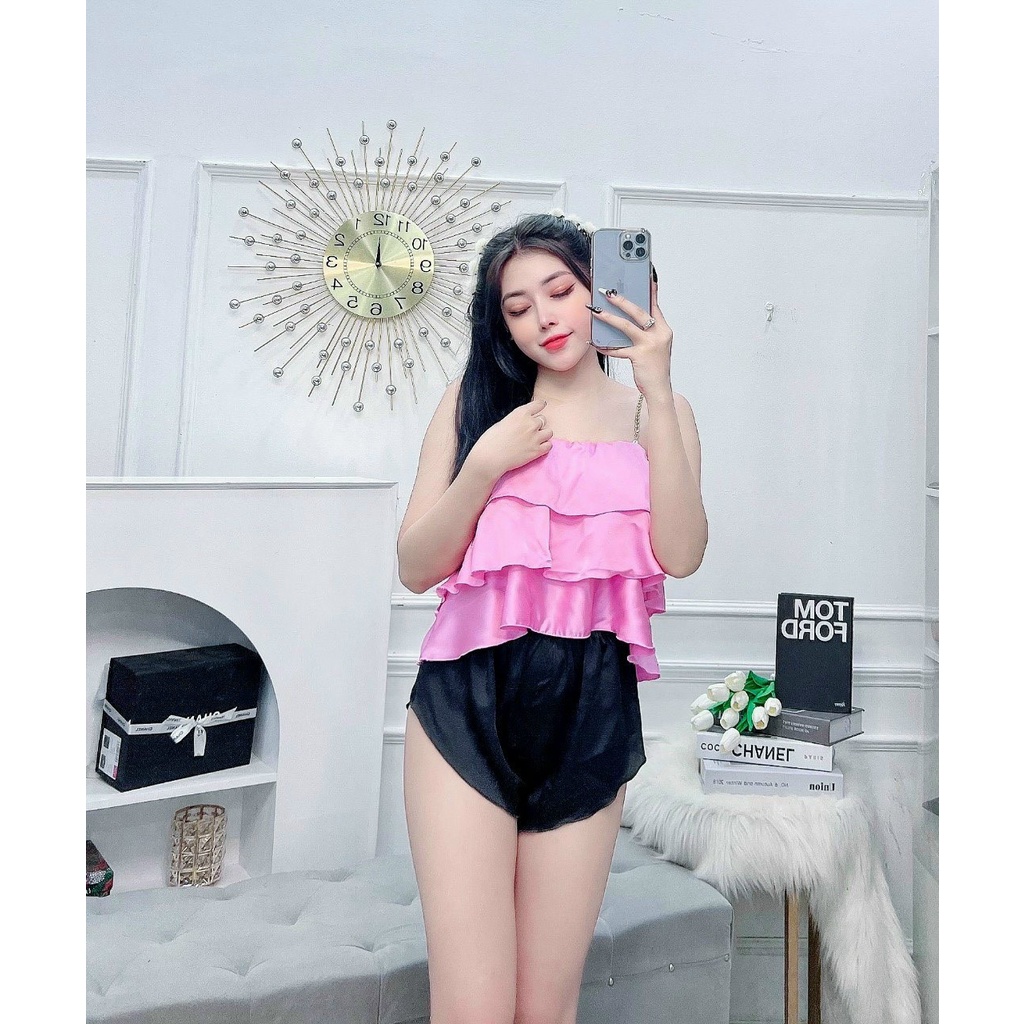 Đồ Bộ Nữ Mặc Nhà Gợi Cảm Vải Lụa Mềm Mát - BT Fashion  DN01